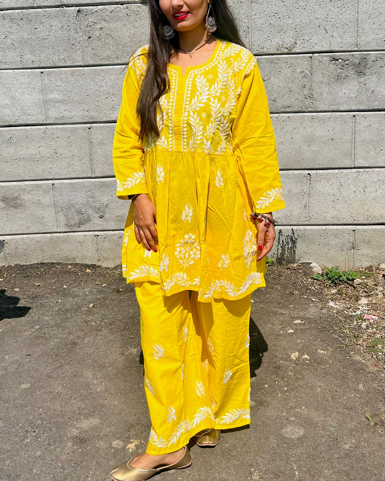 Lucknowi Chikankari Pure Soft Cotton Co-Ord Set – Elegant & Comfortable Ethnic Wear for Every Occasion