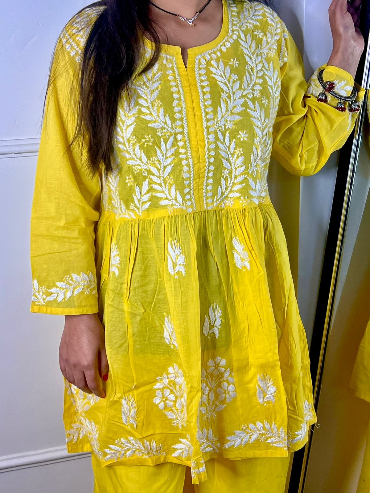 Lucknowi Chikankari Pure Soft Cotton Co-Ord Set – Elegant & Comfortable Ethnic Wear for Every Occasion