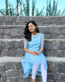 Heavy Net Organza Embroidery Sequence Work Kurti
