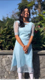 Heavy Net Organza Embroidery Sequence Work Kurti