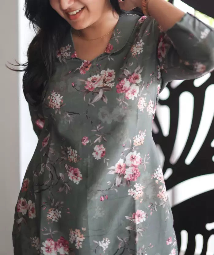 Verdant Valley - Floral Printed Kurti